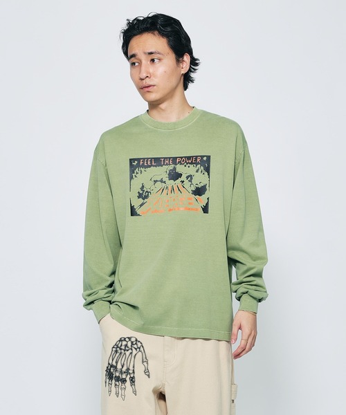 セール】PIGMENT DYED FEEL THE POWER L/S TEE（Tシャツ