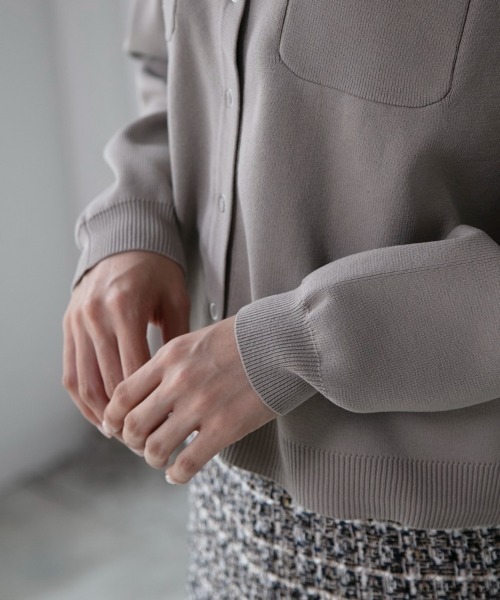 M.deux(エムドゥ)の「●ポケット付きカーディガン●(カーディガン/ボレロ・レディース・グレイッシュベージュ/ブラック/オレンジ・MEDIUM)」の13枚目の写真