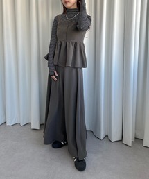 【soie by apres jour mignon】ペプラムキャミ×フレアスカートセット【ZOZOTOWN限定アイテム】