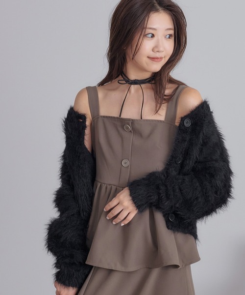 soie by apres jour mignon(ソワバイアプレジュールミニョン)の「【soie by apres jour mignon】ペプラムキャミ×フレアスカートセット【ZOZOTOWN限定アイテム】(ワンピース・レディース・ブラウン系その他/グレー・フリー)」の18枚目の写真