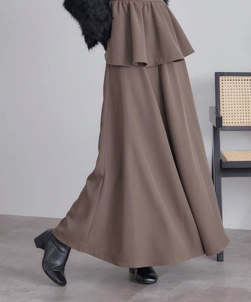 soie by apres jour mignon(ソワバイアプレジュールミニョン)の「【soie by apres jour mignon】ペプラムキャミ×フレアスカートセット【ZOZOTOWN限定アイテム】(ワンピース・レディース・ブラウン系その他/グレー・フリー)」の22枚目の写真