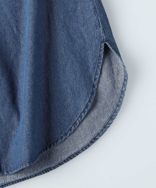 BACK NUMBER（バックナンバー）の「【BACK NUMBER】デニムフリンジネック長袖ブラウス（シャツ/ブラウス・レディース・ダークインディゴブルー・L/M）」の9枚目の写真