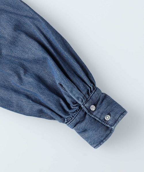BACK NUMBER（バックナンバー）の「【BACK NUMBER】デニムフリンジネック長袖ブラウス（シャツ/ブラウス・レディース・ダークインディゴブルー・L/M）」の10枚目の写真