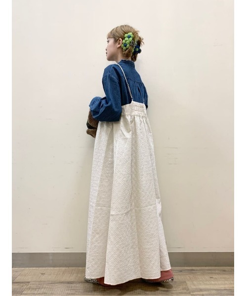 BACK NUMBER（バックナンバー）の「【BACK NUMBER】デニムフリンジネック長袖ブラウス（シャツ/ブラウス・レディース・ダークインディゴブルー・L/M）」の4枚目の写真