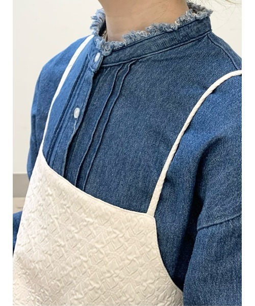 BACK NUMBER（バックナンバー）の「【BACK NUMBER】デニムフリンジネック長袖ブラウス（シャツ/ブラウス・レディース・ダークインディゴブルー・L/M）」の5枚目の写真