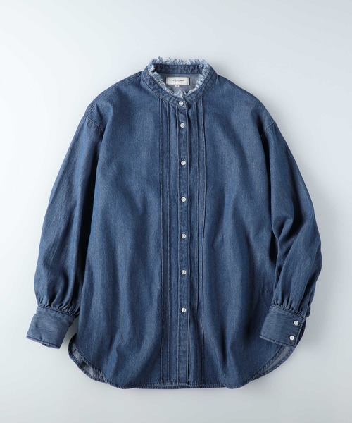 BACK NUMBER（バックナンバー）の「【BACK NUMBER】デニムフリンジネック長袖ブラウス（シャツ/ブラウス・レディース・ダークインディゴブルー・L/M）」の15枚目の写真