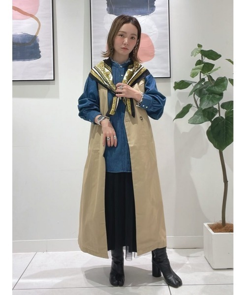 BACK NUMBER（バックナンバー）の「【BACK NUMBER】デニムフリンジネック長袖ブラウス（シャツ/ブラウス・レディース・ダークインディゴブルー・L/M）」の22枚目の写真