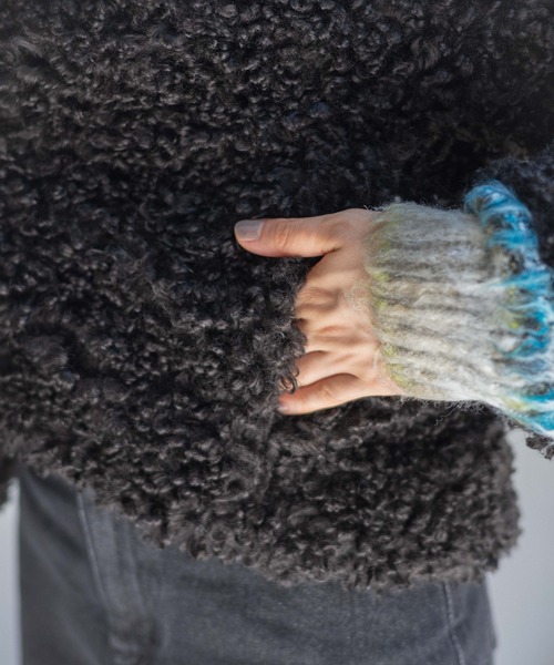 WEGO(ウィゴー)の「WEGO/ボアファーブルゾン(ブルゾン・レディース・オフホワイト/ブラック/サックスブルー・FREE)」の21枚目の写真