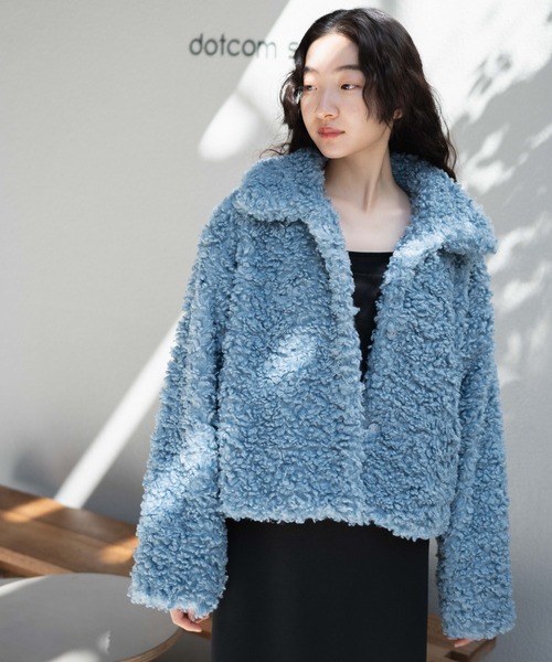 WEGO(ウィゴー)の「WEGO/ボアファーブルゾン(ブルゾン・レディース・オフホワイト/ブラック/サックスブルー・FREE)」の6枚目の写真