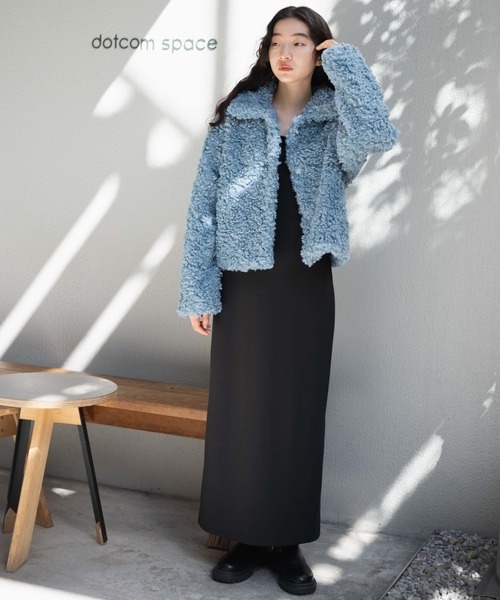 WEGO(ウィゴー)の「WEGO/ボアファーブルゾン(ブルゾン・レディース・オフホワイト/ブラック/サックスブルー・FREE)」の7枚目の写真