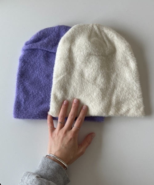 wee9s(ウィークス)の「winter buddy beanie / ウィンターバディービーニー(ニットキャップ/ビーニー・レディース・ブラック/アイボリー/パープル・FREE)」の3枚目の写真