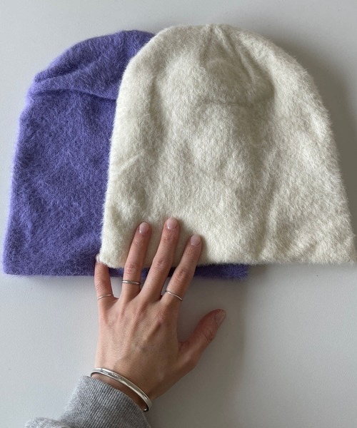 wee9s(ウィークス)の「winter buddy beanie / ウィンターバディービーニー(ニットキャップ/ビーニー・レディース・ブラック/アイボリー/パープル・FREE)」の6枚目の写真