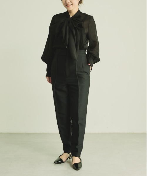 Whim Gazette(ウィムガゼット)の「【長谷川京子さんコラボ】ボウタイブラウス(シャツ/ブラウス・レディース・ブラック・FREE)」の4枚目の写真