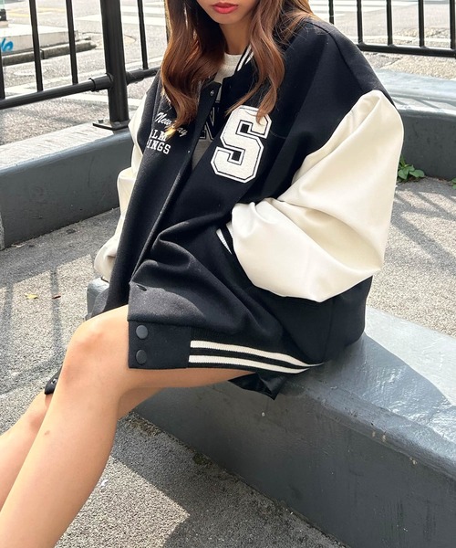 INGNI（イング）の「ワッペン付スタジャン（スタジャン・レディース・ブラック系その他2/ブラック×ブラック/レッド系9・M）」の7枚目の写真