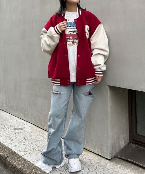 INGNI（イング）の「ワッペン付スタジャン（スタジャン・レディース・ブラック系その他2/ブラック×ブラック/レッド系9・M）」の18枚目の写真