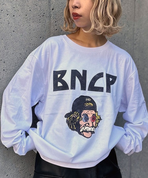CIAOPANIC(チャオパニック)の「【ZOZO限定】BNCPファンキーグランパロンT(Tシャツ/カットソー・レディース・ブラック×ホワイト/ブラック×レッド/ホワイト×グリーン/ホワイト×パープル/ブラック×イエロー/ホワイト×ブラック・S/XXS/XL/XXXL/XS/XXL/L/M)」の1枚目の写真