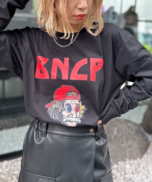 CIAOPANIC(チャオパニック)の「【ZOZO限定】BNCPファンキーグランパロンT(Tシャツ/カットソー・レディース・ブラック×ホワイト/ブラック×レッド/ホワイト×グリーン/ホワイト×パープル/ブラック×イエロー/ホワイト×ブラック・S/XXS/XL/XXXL/XS/XXL/L/M)」の5枚目の写真