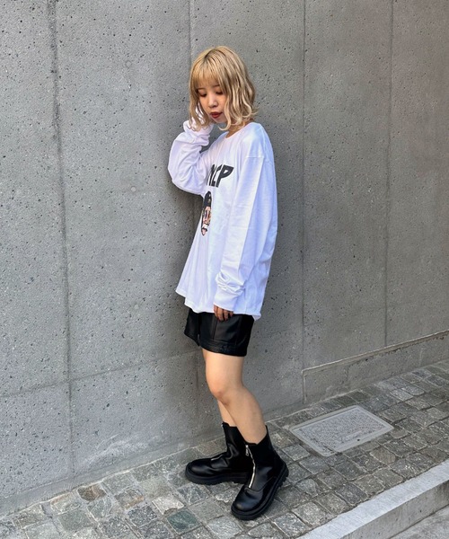 CIAOPANIC(チャオパニック)の「【ZOZO限定】BNCPファンキーグランパロンT(Tシャツ/カットソー・レディース・ブラック×ホワイト/ブラック×レッド/ホワイト×グリーン/ホワイト×パープル/ブラック×イエロー/ホワイト×ブラック・S/XXS/XL/XXXL/XS/XXL/L/M)」の18枚目の写真