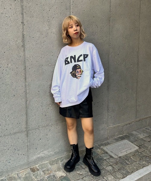 CIAOPANIC(チャオパニック)の「【ZOZO限定】BNCPファンキーグランパロンT(Tシャツ/カットソー・レディース・ブラック×ホワイト/ブラック×レッド/ホワイト×グリーン/ホワイト×パープル/ブラック×イエロー/ホワイト×ブラック・S/XXS/XL/XXXL/XS/XXL/L/M)」の8枚目の写真