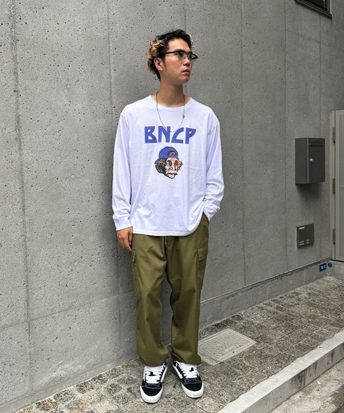 CIAOPANIC(チャオパニック)の「【ZOZO限定】BNCPファンキーグランパロンT(Tシャツ/カットソー・レディース・ブラック×ホワイト/ブラック×レッド/ホワイト×グリーン/ホワイト×パープル/ブラック×イエロー/ホワイト×ブラック・S/XXS/XL/XXXL/XS/XXL/L/M)」の9枚目の写真