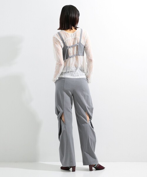 Ray BEAMS（レイビームス）の「Ray BEAMS / ベルテッド ビスチェ（キャミソール・レディース・ライトグレー/ブラック・1/0）」の5枚目の写真