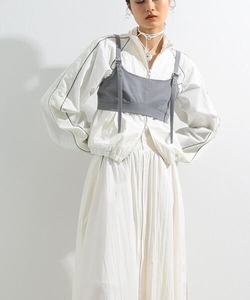 Ray BEAMS（レイビームス）の「Ray BEAMS / ベルテッド ビスチェ（キャミソール・レディース・ライトグレー/ブラック・1/0）」の9枚目の写真