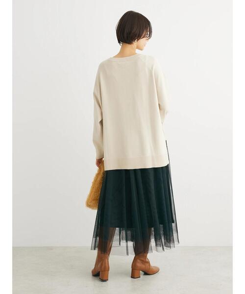 Green Parks(グリーンパークス)の「もちやわボートネックニットチュニック(チュニック・レディース・グリーン/グレー系その他/ライトベージュ・FREE)」の6枚目の写真