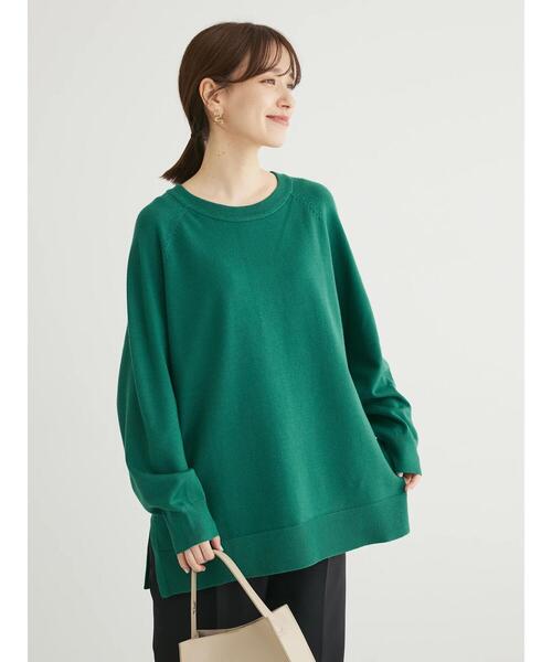 Green Parks(グリーンパークス)の「もちやわボートネックニットチュニック(チュニック・レディース・グリーン/グレー系その他/ライトベージュ・FREE)」の16枚目の写真