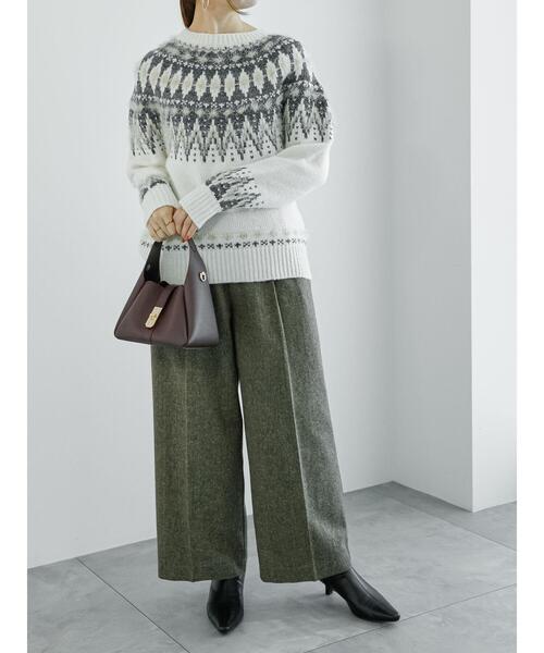 Te chichi（テチチ）の「フェアアイル柄ニットプルオーバー（ニット/セーター・レディース・オフホワイト/ブラック・F）」の4枚目の写真