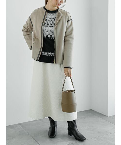 Te chichi（テチチ）の「フェアアイル柄ニットプルオーバー（ニット/セーター・レディース・オフホワイト/ブラック・F）」の6枚目の写真