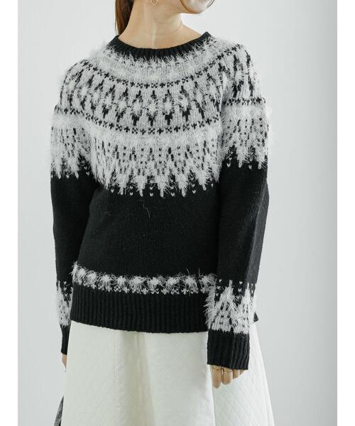 Te chichi（テチチ）の「フェアアイル柄ニットプルオーバー（ニット/セーター・レディース・オフホワイト/ブラック・F）」の8枚目の写真