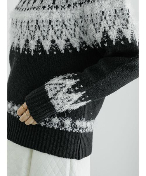Te chichi（テチチ）の「フェアアイル柄ニットプルオーバー（ニット/セーター・レディース・オフホワイト/ブラック・F）」の11枚目の写真
