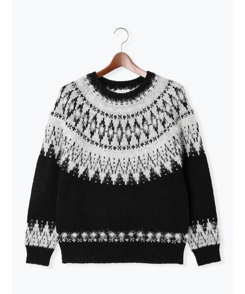 Te chichi（テチチ）の「フェアアイル柄ニットプルオーバー（ニット/セーター・レディース・オフホワイト/ブラック・F）」の12枚目の写真