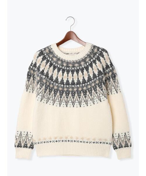 Te chichi（テチチ）の「フェアアイル柄ニットプルオーバー（ニット/セーター・レディース・オフホワイト/ブラック・F）」の13枚目の写真