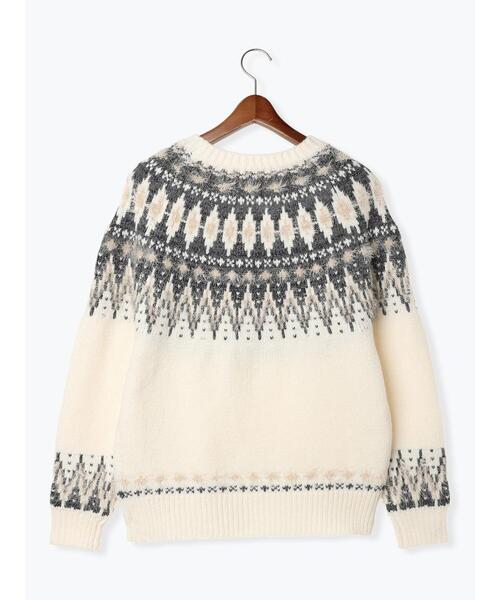 Te chichi（テチチ）の「フェアアイル柄ニットプルオーバー（ニット/セーター・レディース・オフホワイト/ブラック・F）」の14枚目の写真