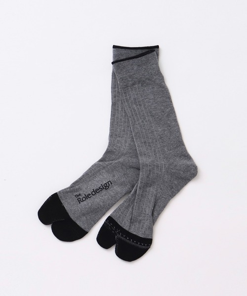 The Role design(ザロールデザイン)の「【 The Role design / ザ・ロールデザイン 】 BICOLOR RIB SOCKS MENS / バイカラー リブソックス メンズ(ソックス/靴下・メンズ・ブラック/ホワイト/グレー・FREE)」の6枚目の写真