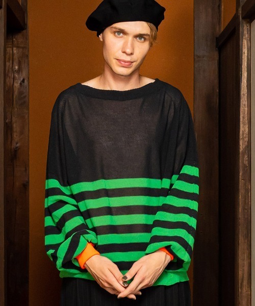 masterkey（マスターキー）の「mn2883-3D BORDER ボーダーニット