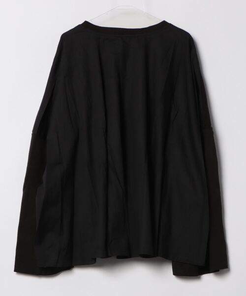 wee9s（ウィークス）の「gather docking PO / ギャザードッキングプルオーバー（Tシャツ/カットソー・レディース・ブラック/ホワイト・FREE）」の3枚目の写真