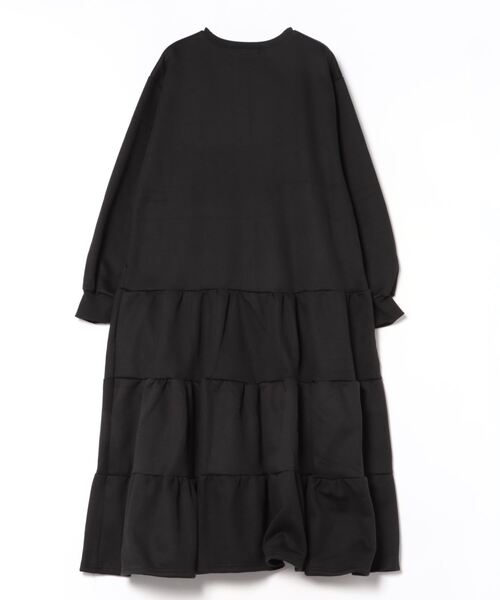 Q（キュー）の「裏起毛ティアードワンピース（ワンピース・レディース・ライトグレー/ブラック・MEDIUM）」の5枚目の写真