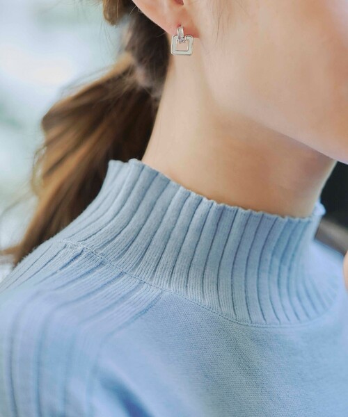 【洗える】配色ハイネックニットトップス（ニット/セーター）｜Tiaclasse（ティアクラッセ）