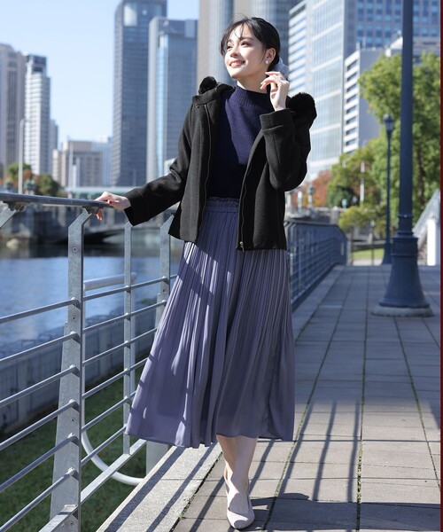 【洗える】配色ハイネックニットトップス（ニット/セーター）｜Tiaclasse（ティアクラッセ）