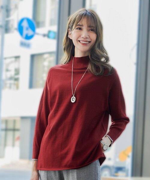 【洗える】配色ハイネックニットトップス（ニット/セーター）｜Tiaclasse（ティアクラッセ）