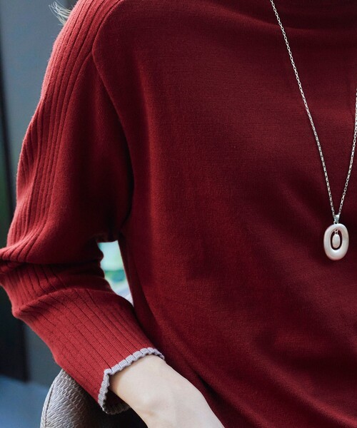 【洗える】配色ハイネックニットトップス（ニット/セーター）｜Tiaclasse（ティアクラッセ）