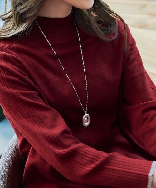 【洗える】配色ハイネックニットトップス（ニット/セーター）｜Tiaclasse（ティアクラッセ）