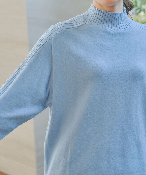 【洗える】配色ハイネックニットトップス（ニット/セーター）｜Tiaclasse（ティアクラッセ）