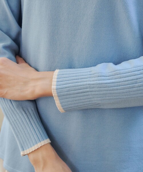 【洗える】配色ハイネックニットトップス（ニット/セーター）｜Tiaclasse（ティアクラッセ）