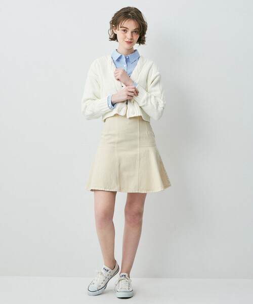 DEICY(デイシー)の「ケーブルデザインショートカーディガン(カーディガン/ボレロ・レディース・ピンク/オフホワイト/ライトグレー・FREE)」の9枚目の写真