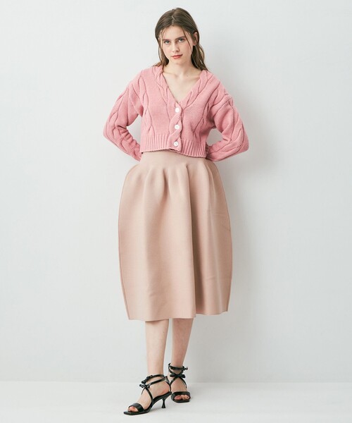 DEICY(デイシー)の「ケーブルデザインショートカーディガン(カーディガン/ボレロ・レディース・ピンク/オフホワイト/ライトグレー・FREE)」の11枚目の写真