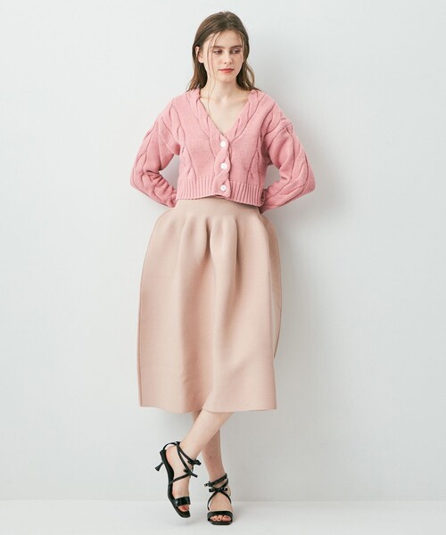 DEICY(デイシー)の「ケーブルデザインショートカーディガン(カーディガン/ボレロ・レディース・ピンク/オフホワイト/ライトグレー・FREE)」の12枚目の写真