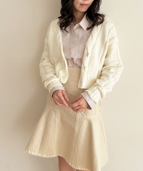 deicyケーブルカーディガン DEICYケーブルニットカーディガン新品タグ付きデイシー赤レッド